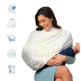 Munchkin Milkmakers 5-in-1 cover in action providing nursing privacy in public