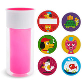 Munchkin Miracle 360 pink sippy cup with insulation keeps drinks cold longer