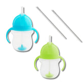 Munchkin weighted-straw-cup any-angle-use shows toddlers sipping flexibility and independence during meals