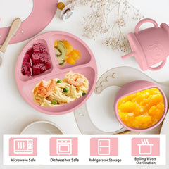 Munlinder adjustable bib with food catcher keeps baby clean during meals
