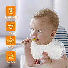 MUSBUY bibs with adjustable neck and two buttons for growing babies