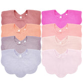 MUSBUY Baby Bibs with PetalSoft edge provide stylish coverage and spill protection.