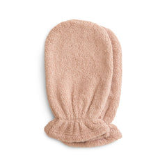 Mushie baby bath mitt blush two-pack shown for gentle cleansing