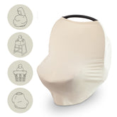 Mushie Baby Car Seat Canopy Cover in Fog provides versatile protection on the go.