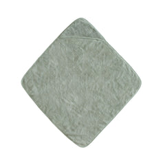 Mushie Baby Hooded Towel Moss hood detail showing cozy warmth