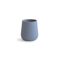Mushie silicone starter cup Tradewinds ribbed grip supports confident open-cup practice
