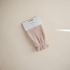 Mushie bath mitt organic cotton closeup showing soft texture