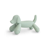 Mushie dog teether front view with easy-grip design for soothing tender gums