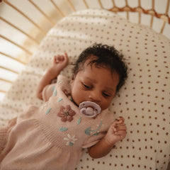 Mushie fitted crib sheet bloom with elastic edges for snug fit