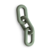 Mushie Links Teether in Dried Thyme front view for soothing teething comfort.