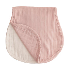 Mushie muslin baby burp cloths blush fog pack showing soft protective fabric