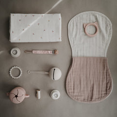 Mushie organic cotton burp cloths washed demo shows soft texture after multiple washes