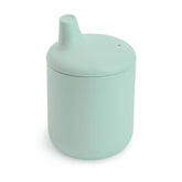 Mushie sippy cup Cambridge Blue body offers comfortable grip for tiny hands.