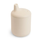 Mushie sippy cup front view shows 6 oz capacity for easy sipping