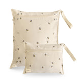 Mushie wet bags large 14.5x12.5 inches with Bees pattern for travel organization.