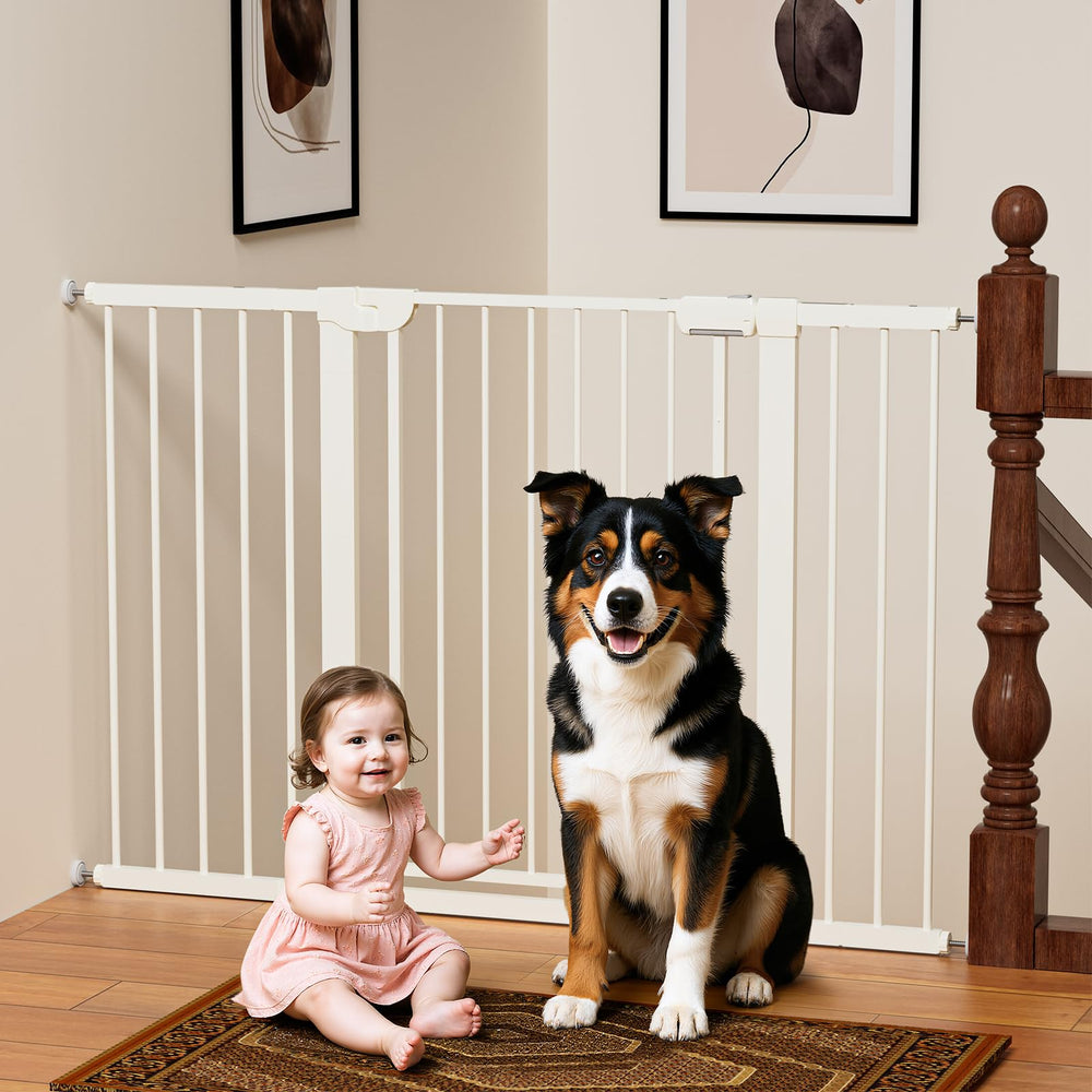 Mutak baby gate automatic closing feature in action for hands-free doorway safety.