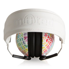 Muted kids noise-cancelling ear muffs yellow pattern snug fit for flights and fireworks