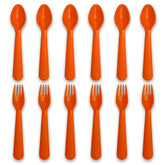Muulaii 12pcs kids spoons and forks set for durable, kid-friendly meals.