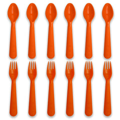 Muulaii 12pcs kids spoons and forks set for durable, kid-friendly meals.