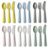 Muulaii 18Pcs toddler utensils set spoons for easy toddler meals and bright dining.