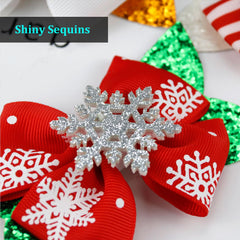 Muumoo Christmas gift bow clip pairs with outfits for celebrations.