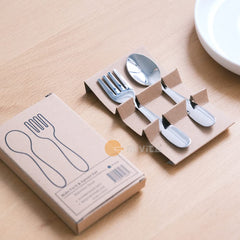 M.Vita Nido flatware with rounded edges promotes safe self-feeding and comfort during meals