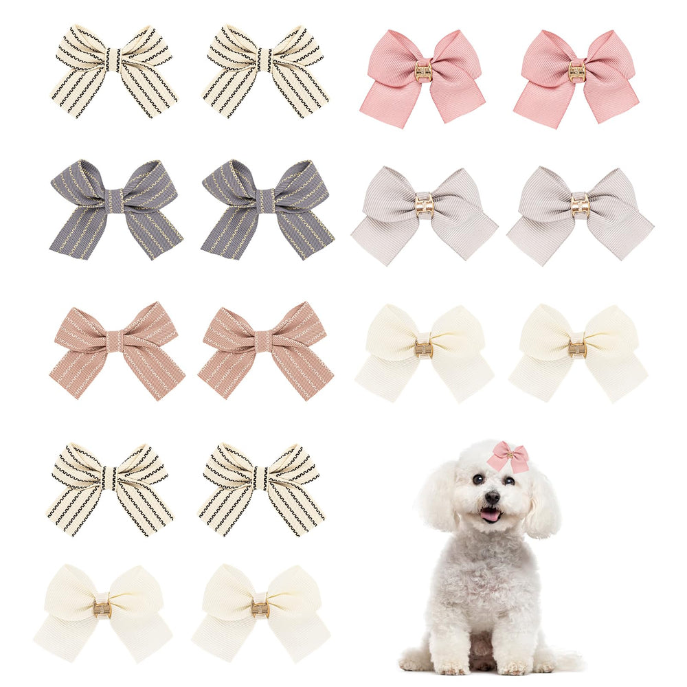 MVVM dog bows close-up with secure non-slip clips for safe wear