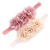 My Lello headbands in dusty rose and vanilla cream, perfect photography accessory.