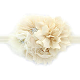 My Lello headband ivory flower cluster for baby photo props and occasions