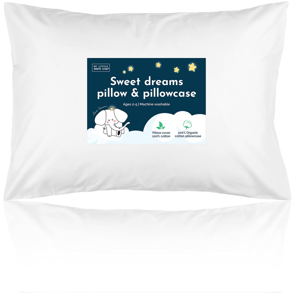 My Little North Star toddler pillow close-up shows soft cotton texture for gentle naps