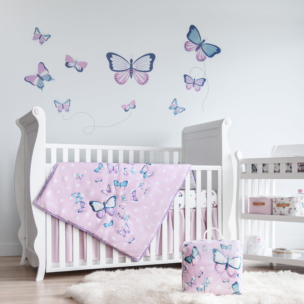 MY LITTLE ZONE butterfly bedding sheets offer soft cotton comfort for crib sleep