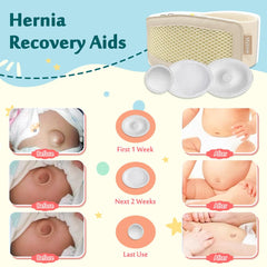 Mybow Umbilical Hernia Belt with three pads adapts to healing stages for comfort.