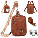 MYHOZEE 2-in-1 crossbody diaper bag front view highlights quick-access pockets for wipes