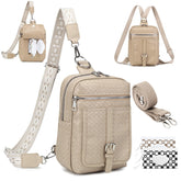 MYHOZEE diaper bag apricot front wipe pouch for quick on-the-go cleanups.