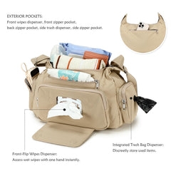 MYHOZEE Puffer Crossbody Bag interior view showing diaper and bottle pockets for quick access.