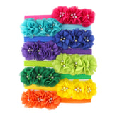 My Lello baby flower headbands beaded trio ideal for newborn photography.
