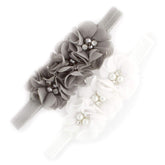 My Lello baby flower headbands white and gray for newborn photography