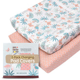 MY LITTLE ZONE flamingo-print changing pad cover adds playful style and protects skin