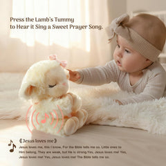 MyMateZoe lamb tummy press plays gentle music for a calm nighttime routine