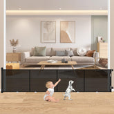 MYPIN 200-inch retractable baby gate wide view protects large doorways for safe baby and pet spaces.