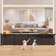 MYPIN 200-inch retractable baby gate wide view protects large doorways for safe baby and pet spaces.