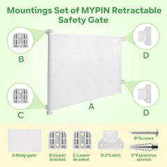 MYPIN retractable baby gate latches ensuring reliable closure and smooth operation.