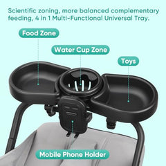 MYPIN snack tray with 360 rotation for flexible food and toy placement.