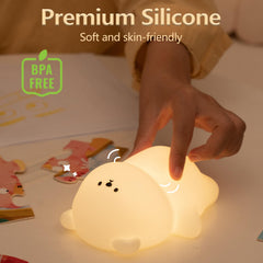 Myratts Cute Lying Bear Night Light with color cycle for ambient colors.