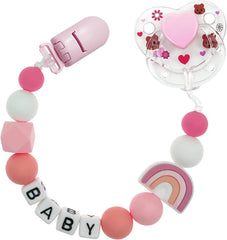 MYREBABY pink magnetic pacifier for reborn dolls with secure grip for pretend play.