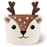 MYS HOMESTYLE cute deer design basket highlights woodland decor and easy nursery organization.