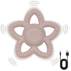 Myvikcar vibrating sensory chew toy pink star surface for soothing teething comfort