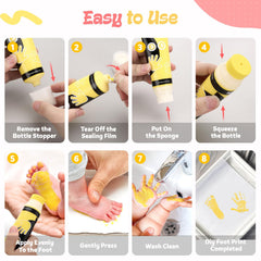 Nabance cat pawprint yellow ink for pet memories and easy cleanup.