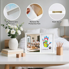 Nabance child handprint tips image showing easy cleanup and quick dry.