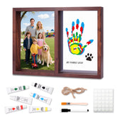 Nabance family handprint kit frame on wall showcasing treasured memory keepsake